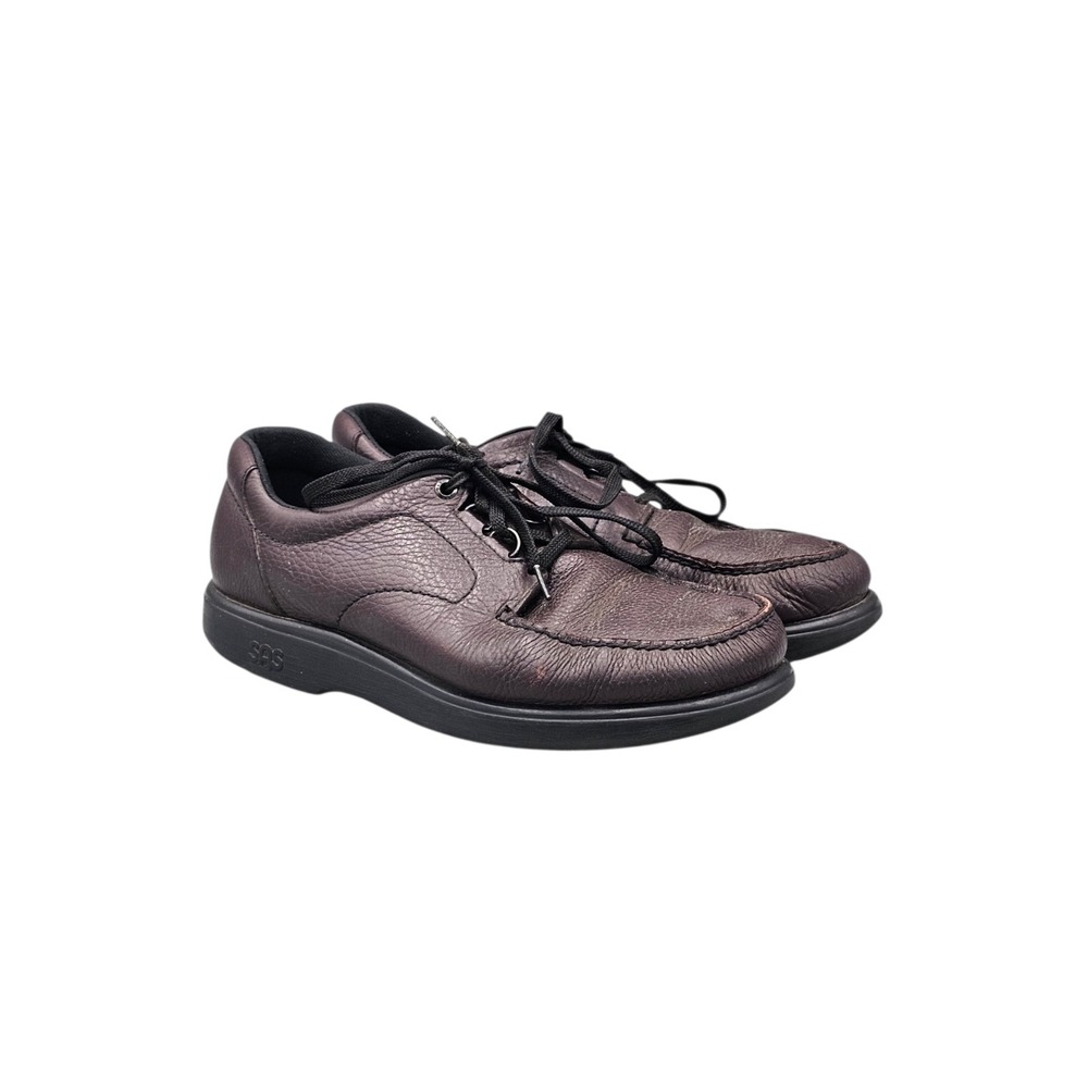 SAS Men's Size 12.5 M US Bout Time Burgundy Pebbled Leather Comfort Shoes READ